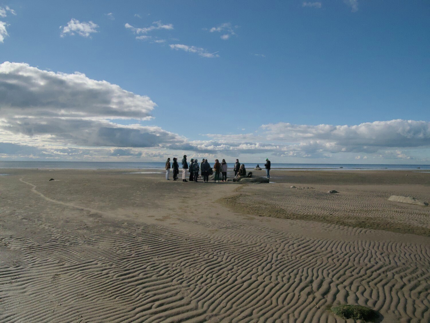 During the sound meditation at the seaside