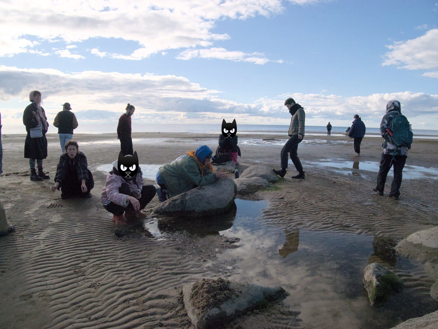 During the sound meditation at the seaside