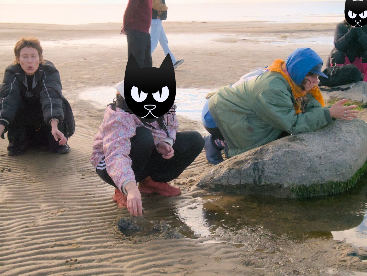 During the sound meditation at the seaside