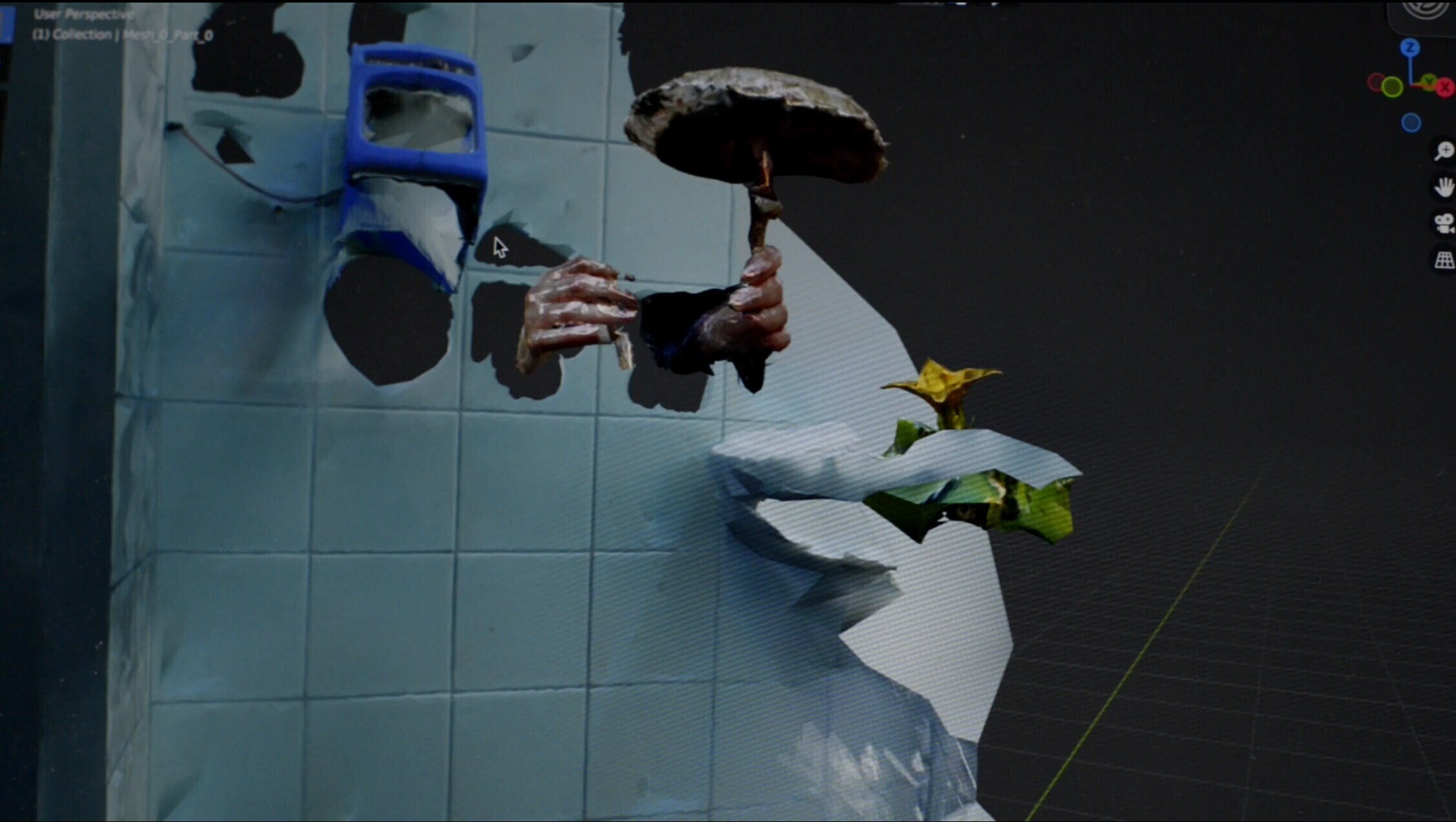 During the 3D scanning of textures and environments & reading zines and testing cyanotype to document the surroundings