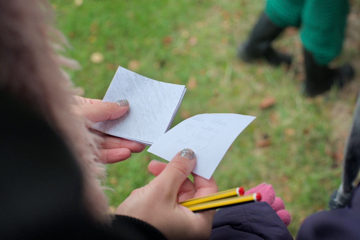 During texture walking exercises