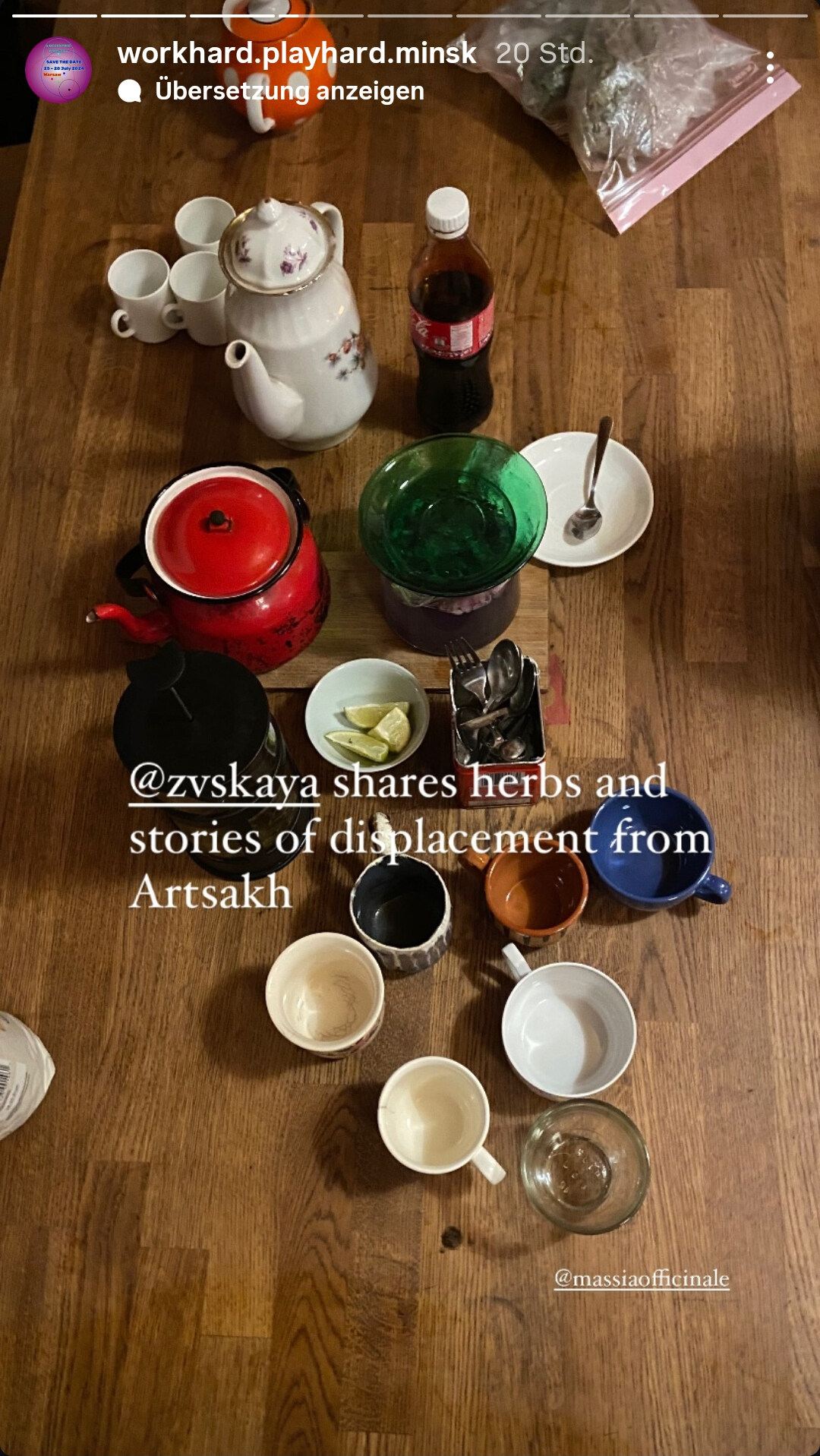 During the sharing herbal tea and stories of foraging in the context of dispossession and displacement from Artsakh